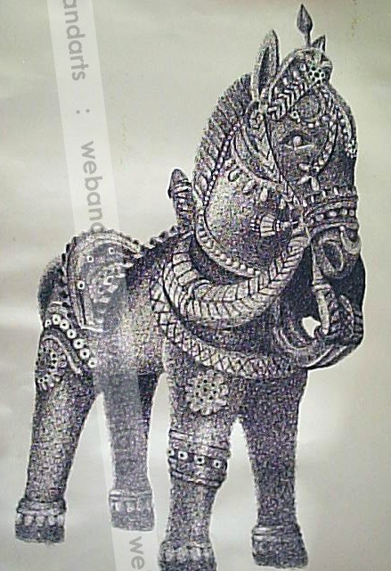 pen-drawing-indian-horse