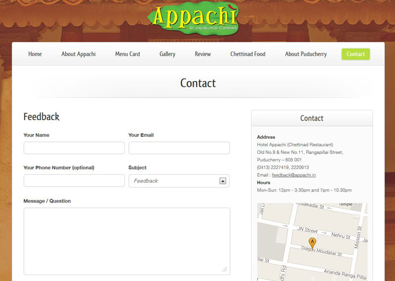 South Indian Restaurant, India - http://www.appachi.in